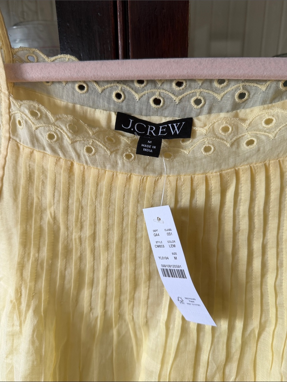 J. Crew Yellow Eyelet-Trim Sundress NWT - Picture 2 of 4